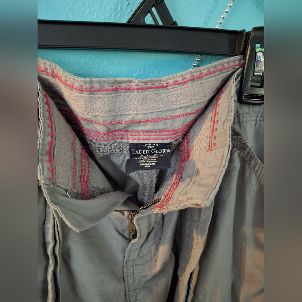 Faded Glory Women's 10R Cargo Pants 100% Cotton Pockets! Gray - Picture 9 of 9